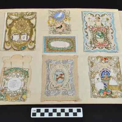 Seven Victorian-era Valentine cards