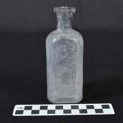 Clear glass medicine bottle