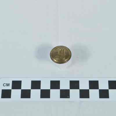 Brass Confederate infantry uniform button