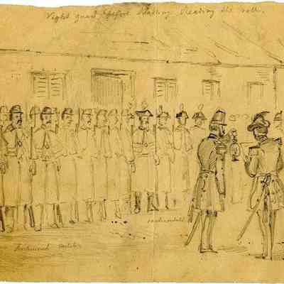 Night Guard before Starting: Reading the Roll by Albert Berghaus