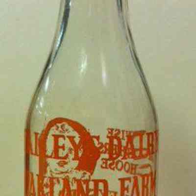 20th century clear glass milk bottle