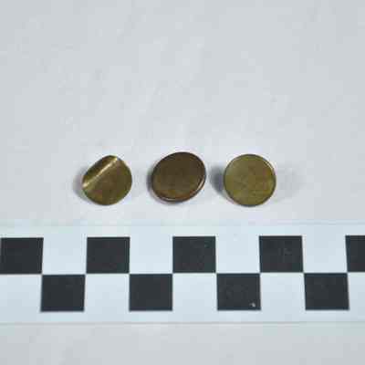 Three plain flat brass Civil War era buttons