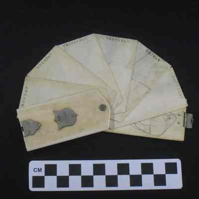 Ivory covered note pad - front open