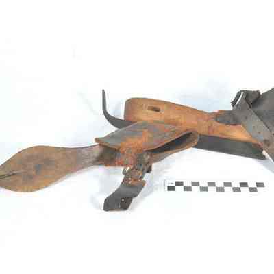 Hand made wood and iron ice skates