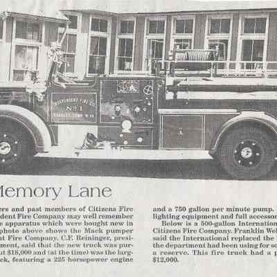 Independent Fire Company's Mack pumper truck