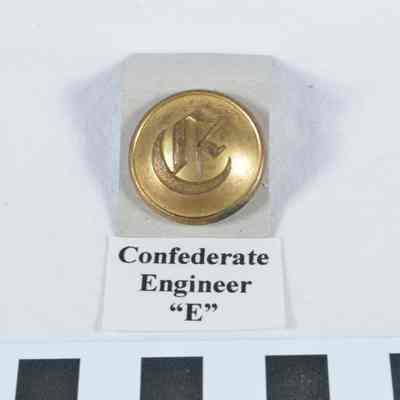 Brass Confederate engineer uniform button