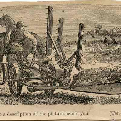 Horse-drawn threshing machine
