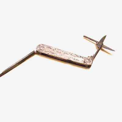 Sterling silver handled scissors, file, knife combination