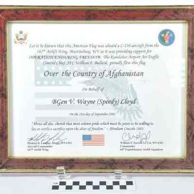 U.S.A. flag certificate