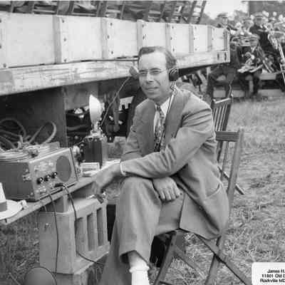 James Lockhart with recording equipment