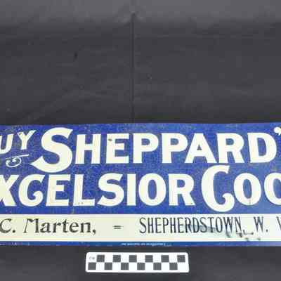 Porcelain sign advertising Sheppard's Excelsior Cook