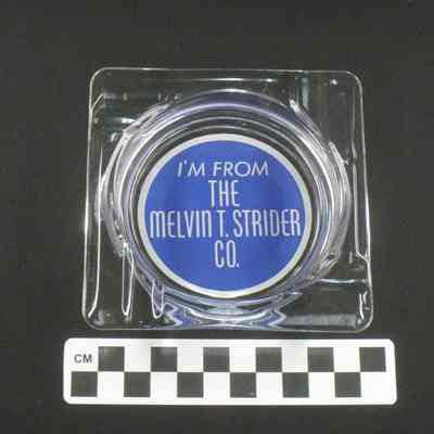 Ashtray advertising the Melvin T. Strider Funeral Home