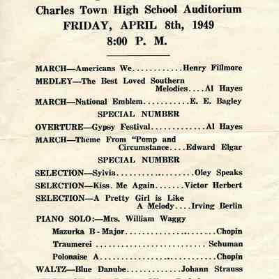 Program for Appleland Band Spring Concert
