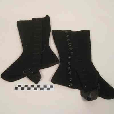 Black, felt gaiters