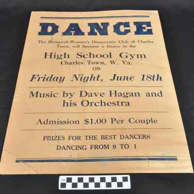 Poster advertising a dance