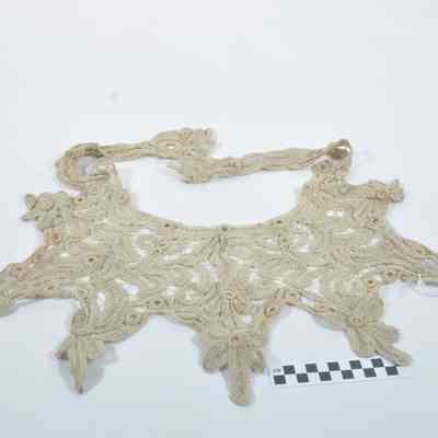 Tan or natural colored crocheted lady's collar