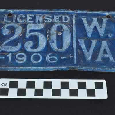Tin West Virginia license plate