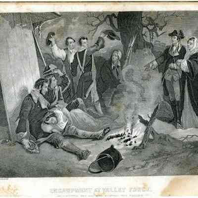 Encampment at Valley Forge. Washington ang his Wife Visiting the Troops