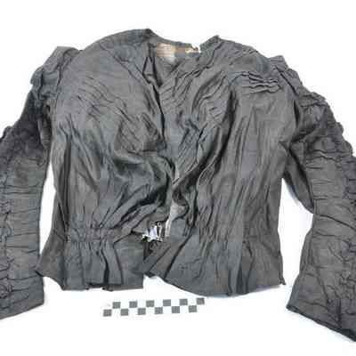 Two piece black silk dress