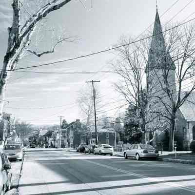 Trinity Episcopal Church and German Street looking east