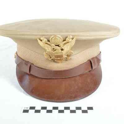 World War II khaki officer's service hat