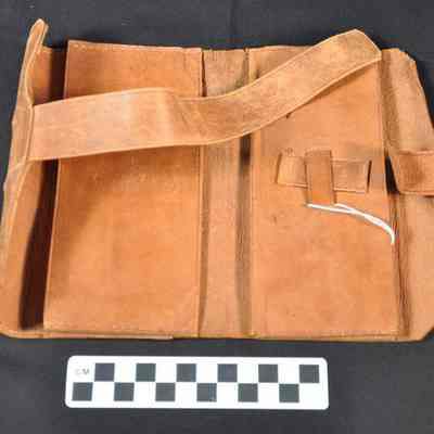 Brown soft leather folding wallet