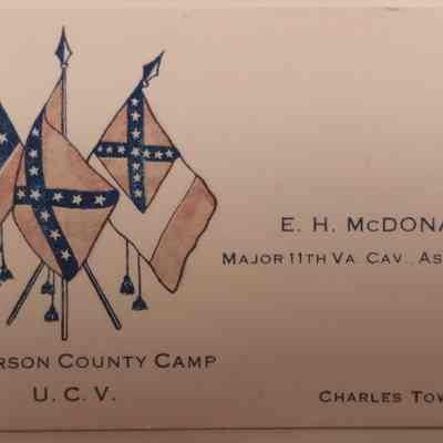 Major E. H. McDonald calling card