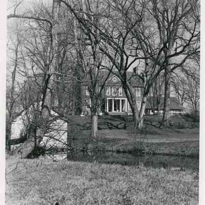 Front facade of Piedmont, showing stream