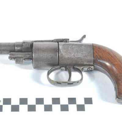 .36 caliber Massachusetts Arms Company revolver, 6 shot, Maynard primer