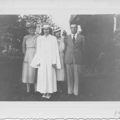 Angeline Cornwell with Mary, Dice, & Paul Milton - May, 1946