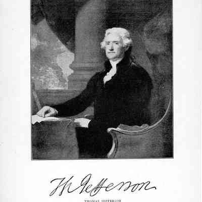 One of nine portrait prints of Thomas Jefferson