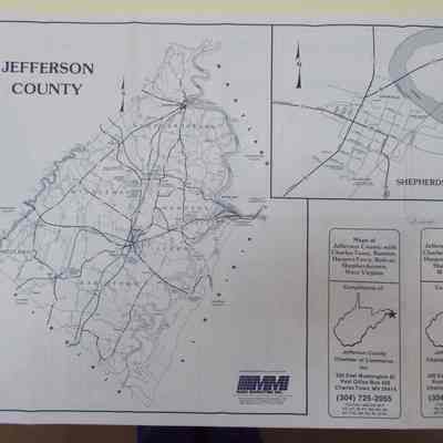 Maps of Jefferson County with Charles Town, Ranson, Harpers Ferry, Bolivar, Shepherdstown, West Virginia