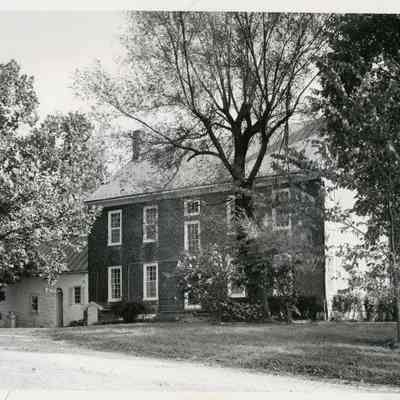 Rear of Piedmont showing white stone springhouse (kitchen)