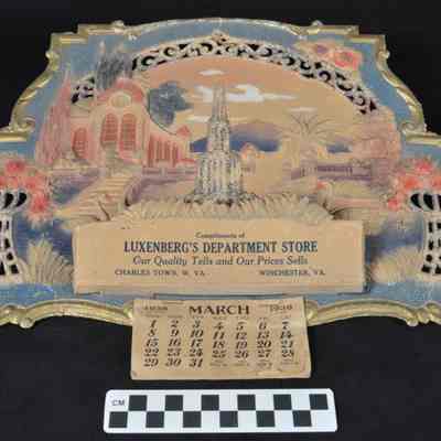 1936 advertising calendar from Luxenberg's Department Store