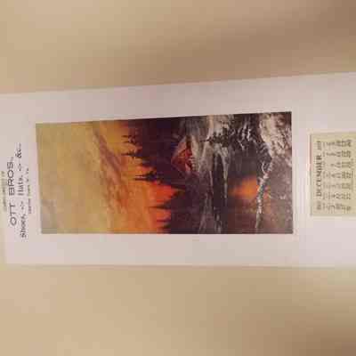Paper art calendar advertising Ott Brothers of Charles Town