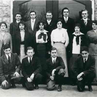 Group in front of Ranson City Hall, circa 1915