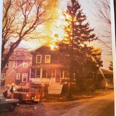 Daylight view of Rod & Gun Club Fire