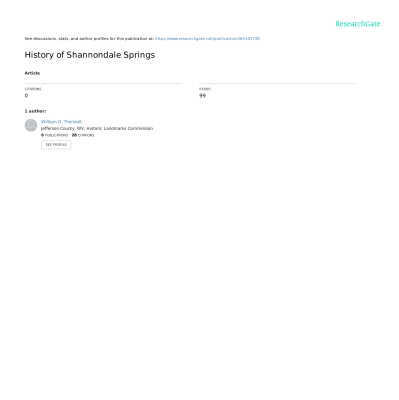 History of Shannondale Springs
