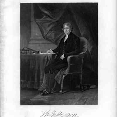 One of nine portrait prints of Thomas Jefferson
