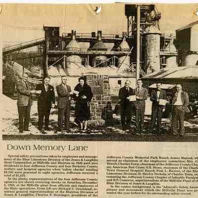 Millville Plant, Blair Limestone Div. of Jones & Laughlin Steel Co., 1950