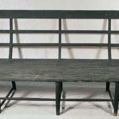 Plank seat wooden bench