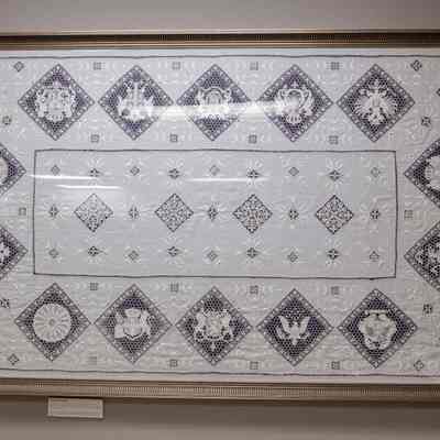 French linen and lace tablecloth