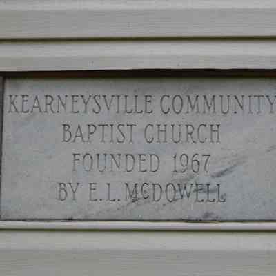 Kearneysville Community Baptist Church plaque