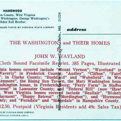 Harewood Postcard: Origformat: Other