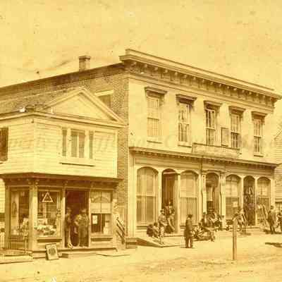 Two buildings (E. C. Beller and J. Law Hooff) east of Court House on Washington Street