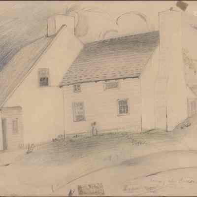Drawing by Patty Willis of Peter Burr house