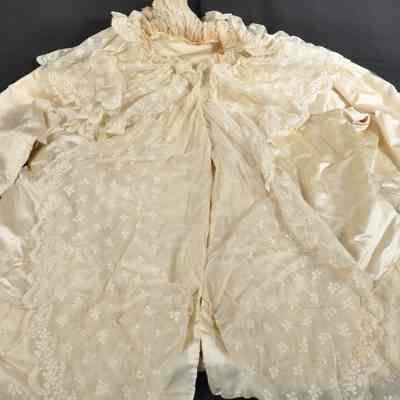 Cream silk and lace bed jacket