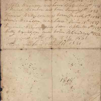 LF6 Names, birth dates of 10 Bransons