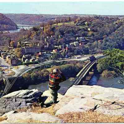 Panorama of Harpers Ferry, West Virginia From Atop Maryland Heights