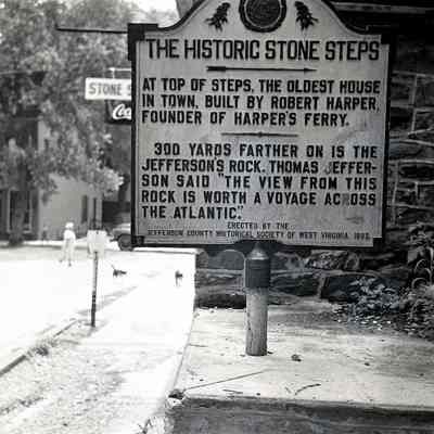 The Historic Stone Steps historical marker in Harpers Ferry